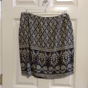 NEW L' Amadei Women's  Black Print Skirt Size 16